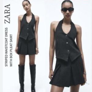 Zara NWT vest dress with box pleat 0264/306